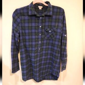 J. Crew Blue and Green Button Down Shirt